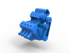 Engine for Hot rod Version 3 Scale 1 to 25 3D-Druckmodell