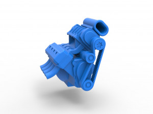 Engine for Hot rod Version 3 Scale 1 to 25 3D-Druckmodell