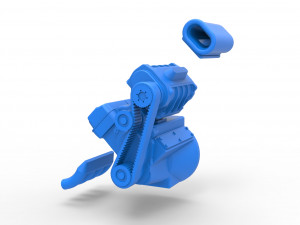 Engine for Hot rod Version 3 Scale 1 to 25 3D-Druckmodell