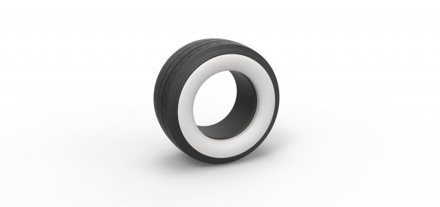 Whitewall race tire Scale 1 to 25 Modèles 3D en vedette .c4d .max .obj .3ds .fbx .stl .blend