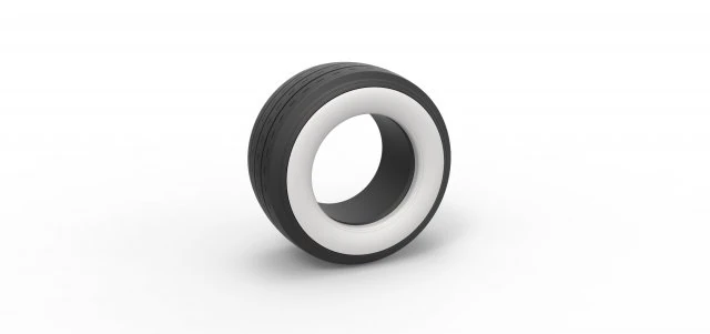 Whitewall race tire Scale 1 to 25 3D Print Model .c4d .max .obj .3ds .fbx .stl .blend 