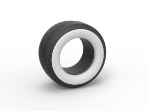 Whitewall race tire Scale 1 to 25 3Dプリントモデル