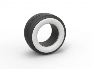 Pneu de corrida Whitewall Escala 1 a 25 Modelo de Impressão 3D