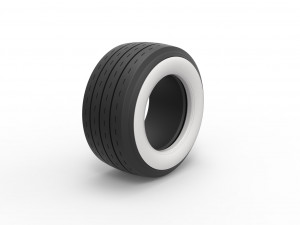 Whitewall race tire Scale 1 to 25 Modèles 3D en vedette