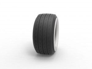 Whitewall race tire Scale 1 to 25 Modèles 3D en vedette