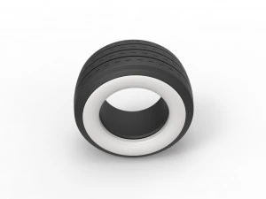 Whitewall race tire Scale 1 to 25 3D Print Model