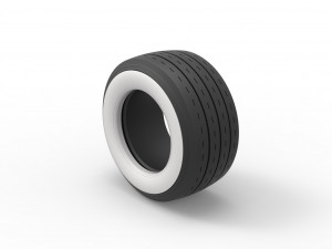 Whitewall race tire Scale 1 to 25 Modèles 3D en vedette