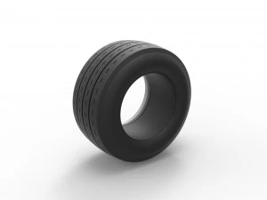 Whitewall race tire Scale 1 to 25 3D Print Model