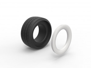 Whitewall race tire Scale 1 to 25 Modèles 3D en vedette