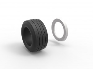 Whitewall race tire Scale 1 to 25 Modèles 3D en vedette