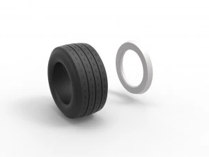 Whitewall race tire Scale 1 to 25 3D Print Model