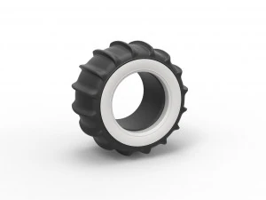 Dune buggy Whitewall rear tire Version 1 Scale 1 to 25 3D Print Model