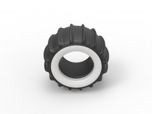 Dune buggy Whitewall rear tire Version 1 Scale 1 to 25 Modello di stampa 3D
