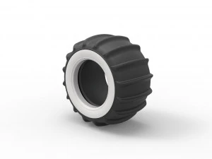 Dune buggy Whitewall rear tire Version 1 Scale 1 to 25 3D Print Model