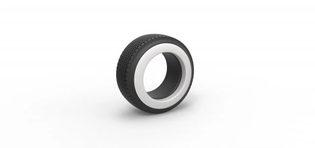 Dune buggy Whitewall rear tire Version 2 Scale 1 to 25 3D Print Model .c4d .max .obj .3ds .fbx .stl .blend 