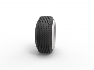 Dune buggy Whitewall rear tire Version 2 Scale 1 to 25 3D 打印模型