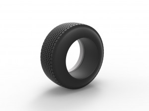 Dune buggy Whitewall rear tire Version 2 Scale 1 to 25 3D 打印模型