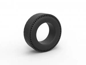 विंटेज ड्रैगस्टर संस्करण 10 स्केल 1 से 25 का पिछला टायर 3D प्रिंट मॉडल