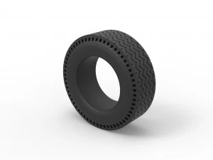 Rear tire of vintage dragster Version 10 Scale 1 to 25 3D Print Model