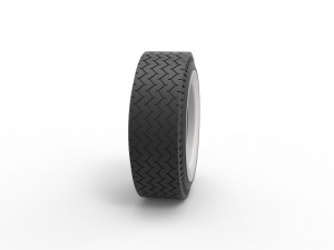 Whitewall rear tire of vintage dragster Version 10 Scale 1 to 25 3D 프린트 모델