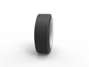 Whitewall rear tire of vintage dragster Version 10 Scale 1 to 25 3D Print Model