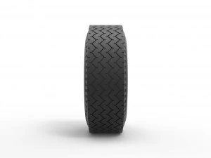 Whitewall rear tire of vintage dragster Version 10 Scale 1 to 25 3D Print Model