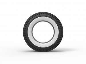 Whitewall rear tire of vintage dragster Version 10 Scale 1 to 25 3D 프린트 모델