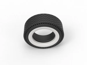 Whitewall rear tire of vintage dragster Version 10 Scale 1 to 25 3D Print Model