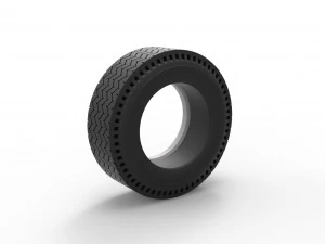 Whitewall rear tire of vintage dragster Version 10 Scale 1 to 25 3D Print Model