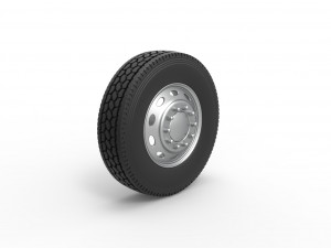 10 Oval Hole Front wheel of semi truck Scale 1 to 25 Modelo de impresión 3D