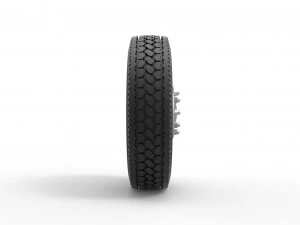 10 Oval Hole Front wheel of semi truck Scale 1 to 25 3D Print Model