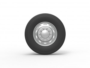 10 Oval Hole Front wheel of semi truck Scale 1 to 25 Modelo de impresión 3D