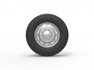 10 Oval Hole Front wheel of semi truck Scale 1 to 25 3D Print Model