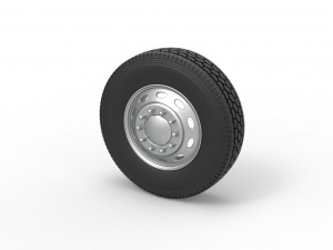 10 Oval Hole Front wheel of semi truck Scale 1 to 25 Modelo de impresión 3D
