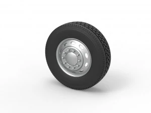 10 Oval Hole Front wheel of semi truck Scale 1 to 25 3D Print Model