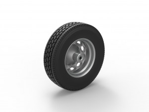10 Oval Hole Front wheel of semi truck Scale 1 to 25 Modelo de impresión 3D