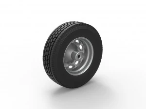 10 Oval Hole Front wheel of semi truck Scale 1 to 25 3D Print Model
