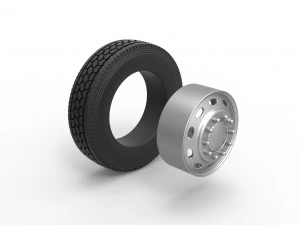 10 Oval Hole Front wheel of semi truck Scale 1 to 25 3D Print Model