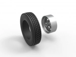 10 Oval Hole Front wheel of semi truck Scale 1 to 25 3D Print Model