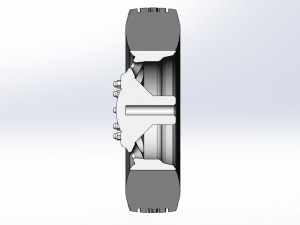 10 Oval Hole Front wheel of semi truck Scale 1 to 25 Modelo de impresión 3D