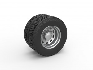 10 Oval Hole Rear double wheel of semi truck Scale 1 to 25 Modelo de Impressão 3D