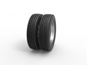 10 Oval Hole Rear double wheel of semi truck Scale 1 to 25 3D Print Model