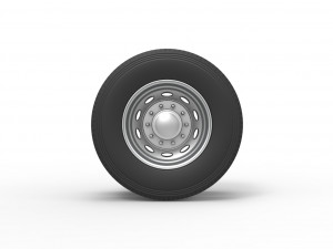 10 Oval Hole Rear double wheel of semi truck Scale 1 to 25 3D Print Model