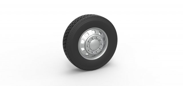 10 Square Hole Front wheel of semi truck Scale 1 to 25 3D Принт Модель .c4d .max .obj .3ds .fbx .stl .blend 