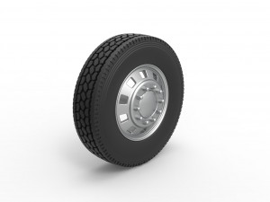 10 Square Hole Front wheel of semi truck Scale 1 to 25 3D Принт Модель
