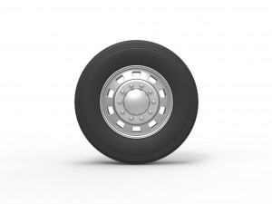 10 Square Hole Front wheel of semi truck Scale 1 to 25 3D Принт Модель