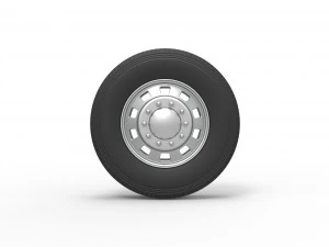 10 Square Hole Front wheel of semi truck Scale 1 to 25 3D Print Model