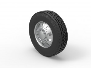 10 Square Hole Front wheel of semi truck Scale 1 to 25 3D Принт Модель
