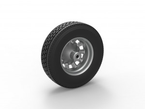 10 Square Hole Front wheel of semi truck Scale 1 to 25 3D Принт Модель