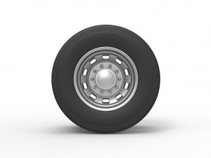 10 Square Hole Rear double wheel of semi truck Scale 1 to 25 Modello di stampa 3D
